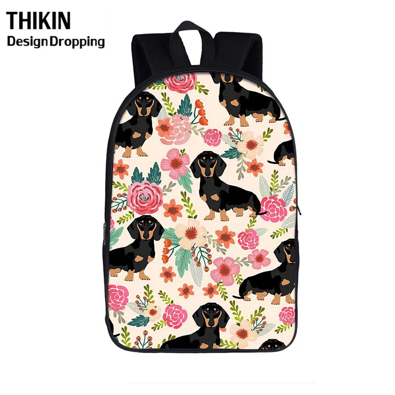 THIKIN школьные ранцы с милой собачкой такса/Французский рюкзаки Bulldog рюкзак для
