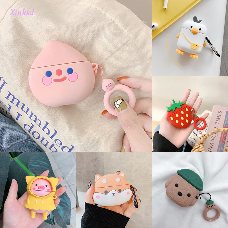 3D наушники чехол для AirPods s крышка ультра тонкий силиконовый Дракон Единорог