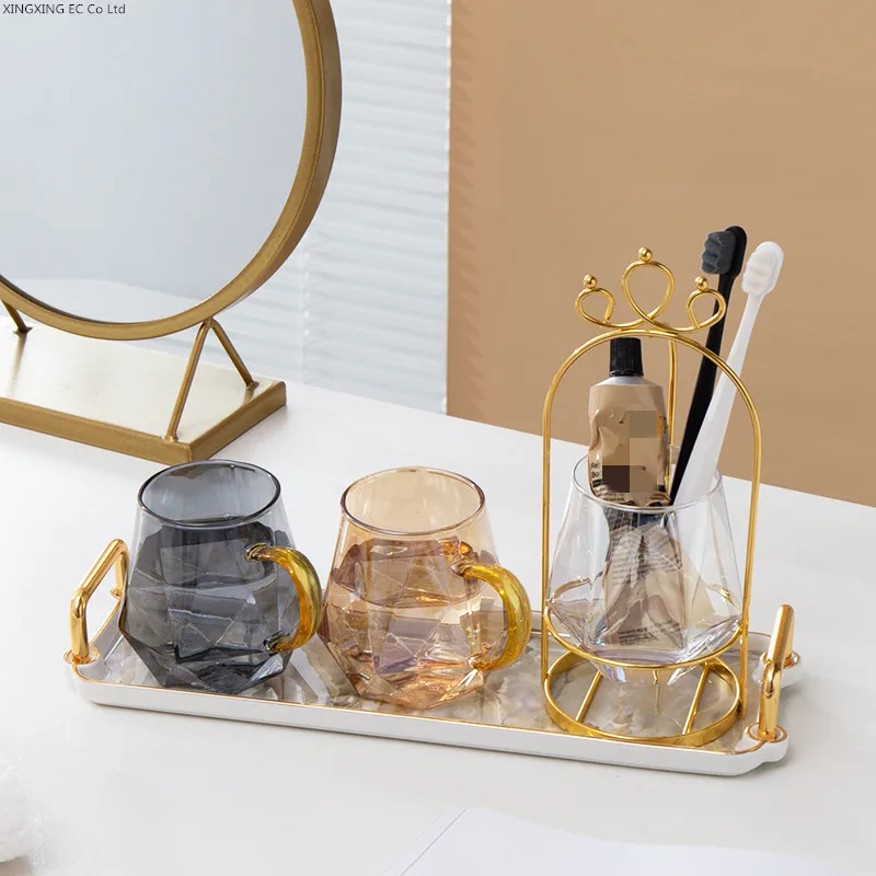 

Аксессуары для украшения ванной комнаты, чашки для ванной комнаты, держатель для зубных щеток, креативная стойка для стеклянных зубных щето...