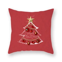 creative christmas double sided polyester cushion cover home decoration socks garland snowflake pattern red throw pillowcase