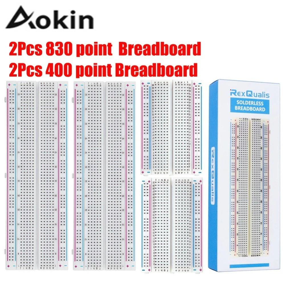

4pcs/lot Breadboards Include 2PCS 830/400 Point Solderless Prototype PCB Point Solderless Prototype For Arduino Diy Kit