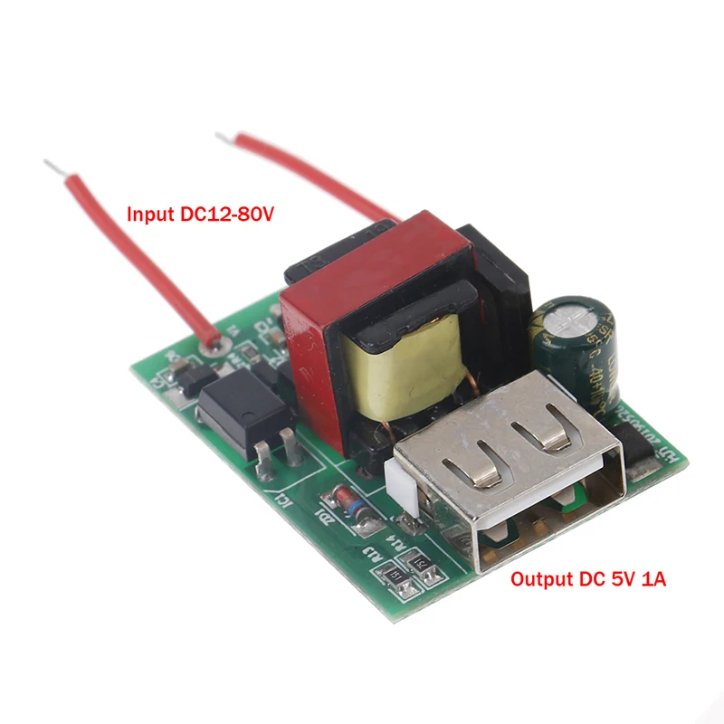 

DC-DC 12V to 5V 1A USB Step Down Module Isolated Power Supply Converter