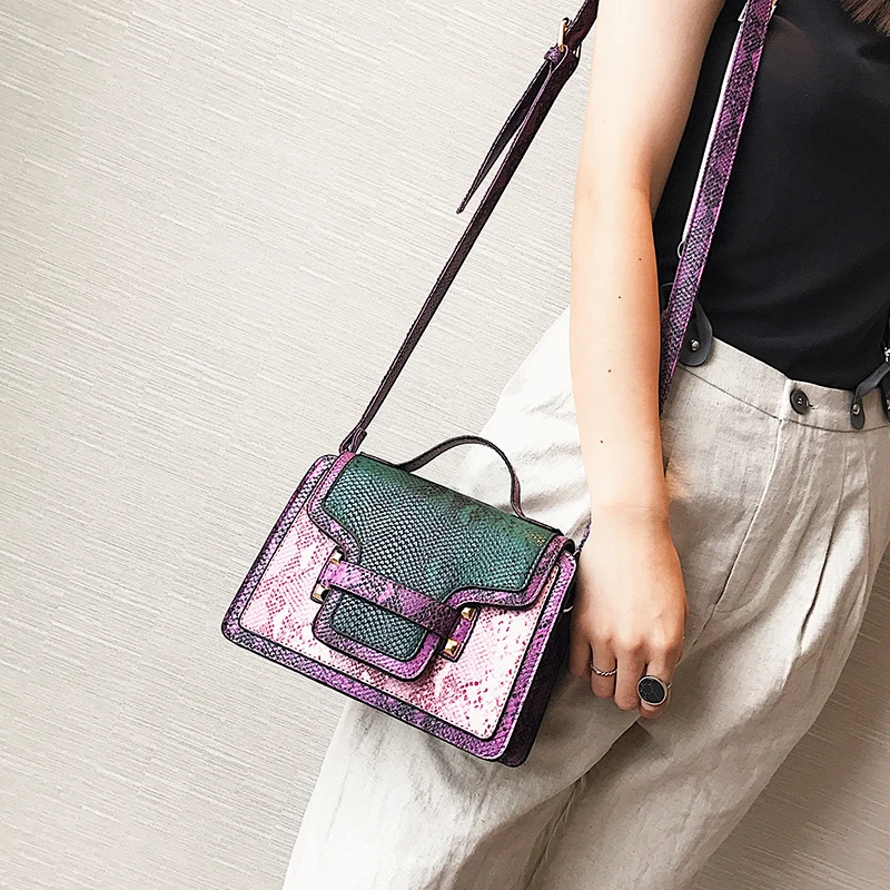 Сумки через плечо для женщин 2020 модные женские сумки со змеиным узором