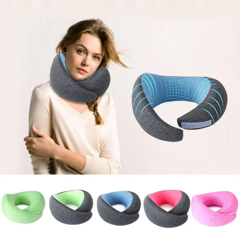 U образная подушка для путешествий Memory Foam хлопок эргономичный дизайн шеи