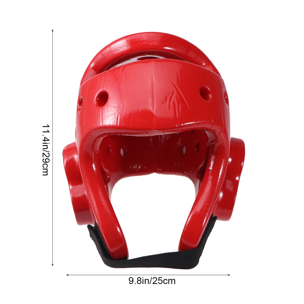 

Kids Sparring Headgear EVA Taekwondo Helmet Absorbant Kickboxing Player Air Vented Head Shield - Size XS (Red)