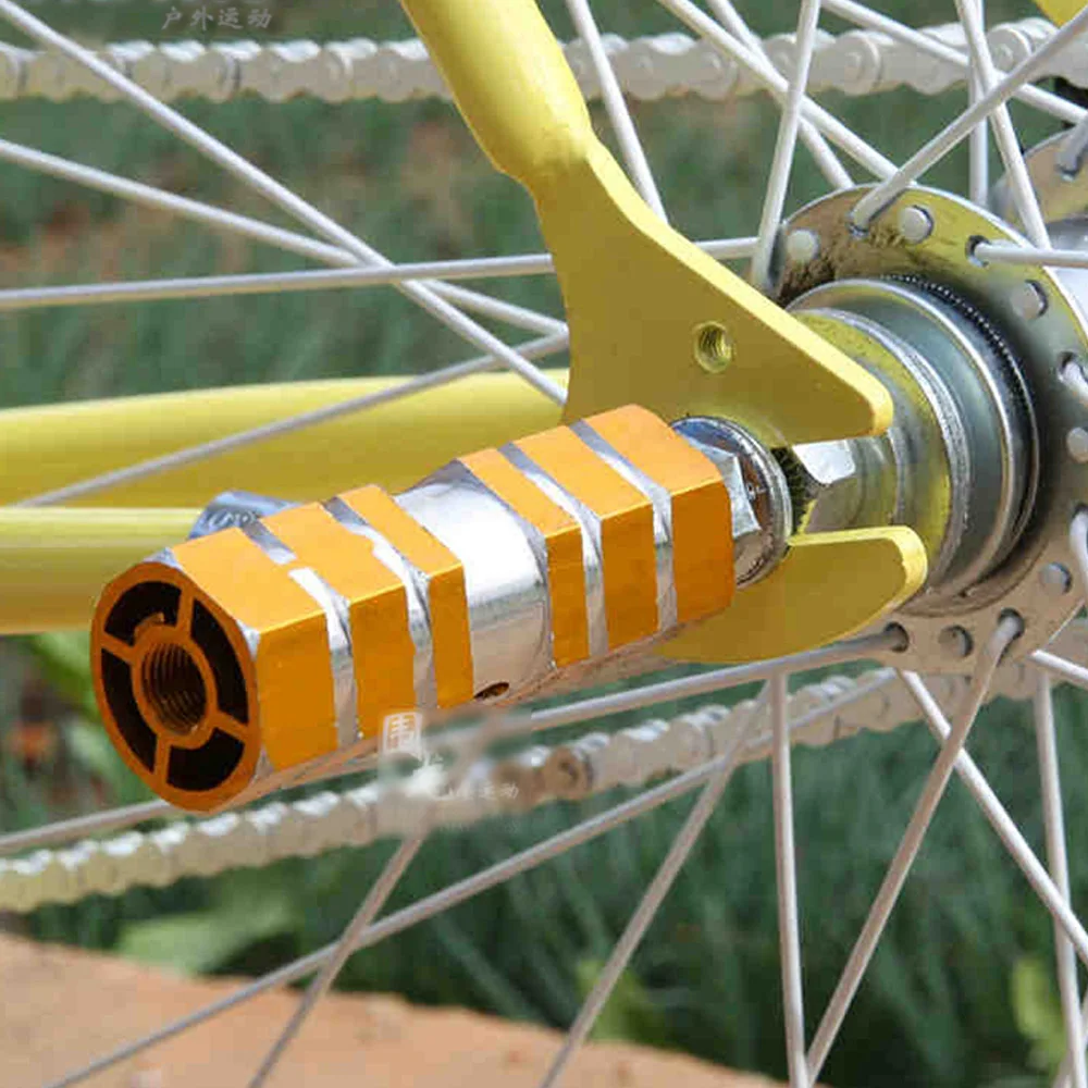 1 Pair Aluminum Alloy Bicycle Pedal BMX Road Bike Cylinder Axle Foot Pegs Rocket Random Color | Спорт и развлечения