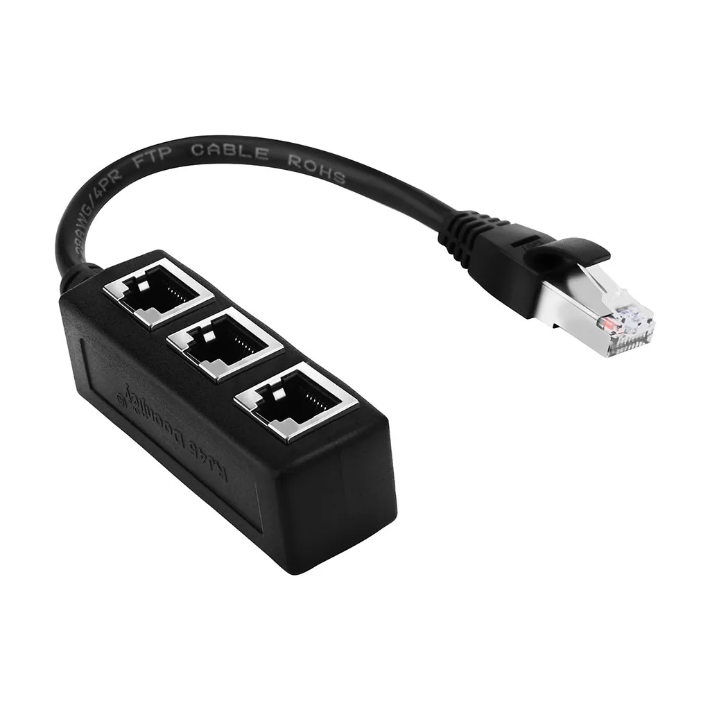 Разветвитель Кабеля Ethernet Rj45 адаптер с 1 штекера на 2/3 гнезда порт Lan сетевой