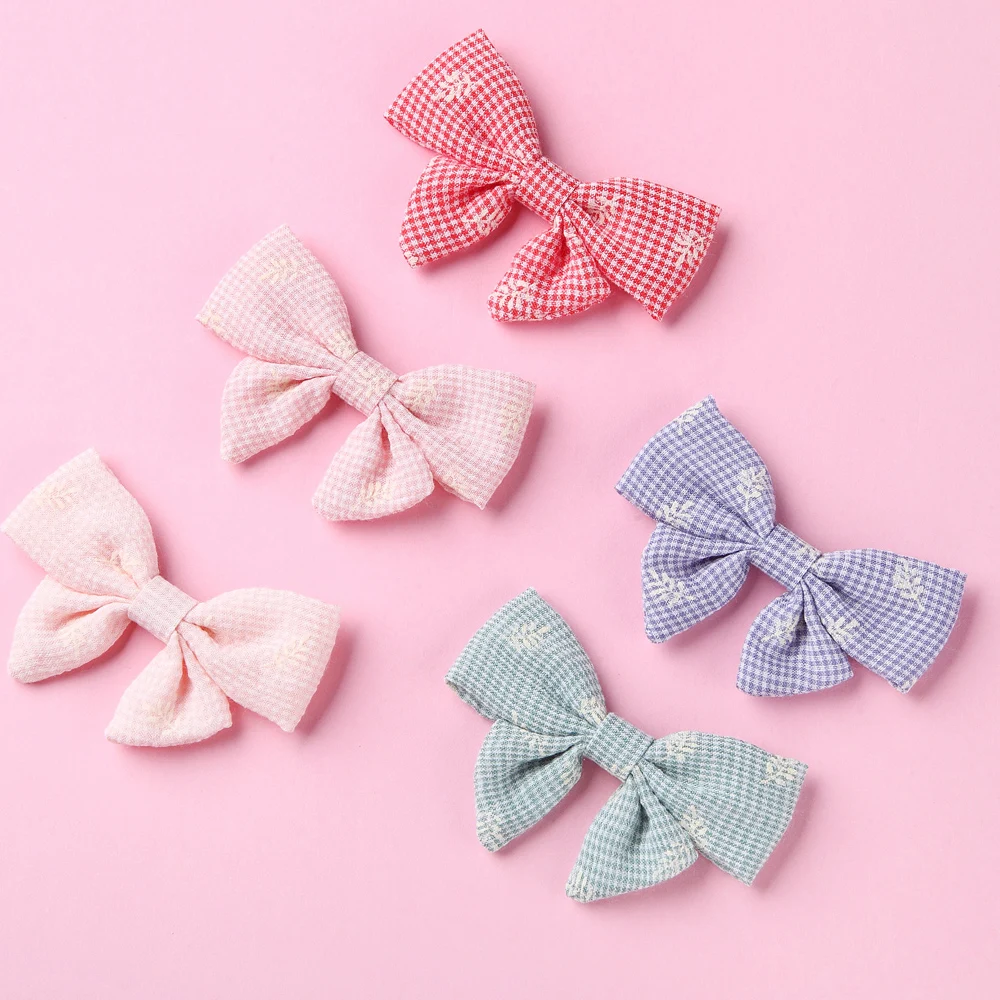 

Newborn Plaid Hair Clip Print Bows Baby Hairpins For Girls Solid Toddler Baby Hair Accessories Kids Infant Children's Headwear