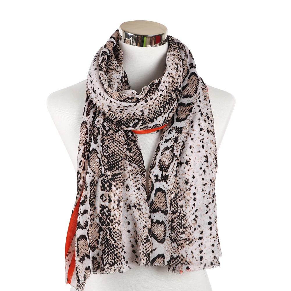 Winfox 2019 Модный женский шарф со змеиным принтом | Аксессуары для одежды