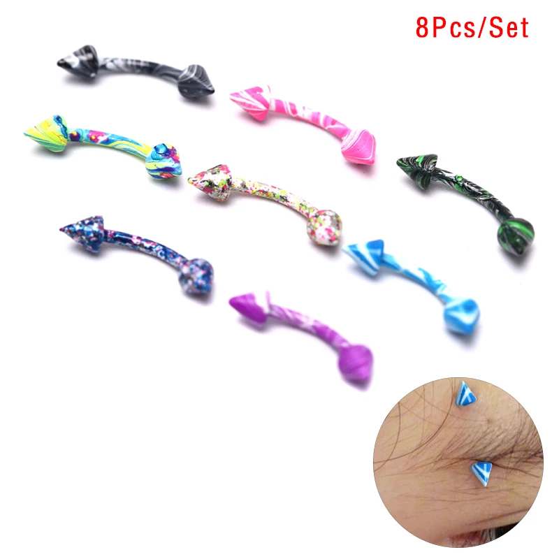 8 шт. пирсинг для тела из нержавеющей стали язычок губ бровей нос шпилька кольцо