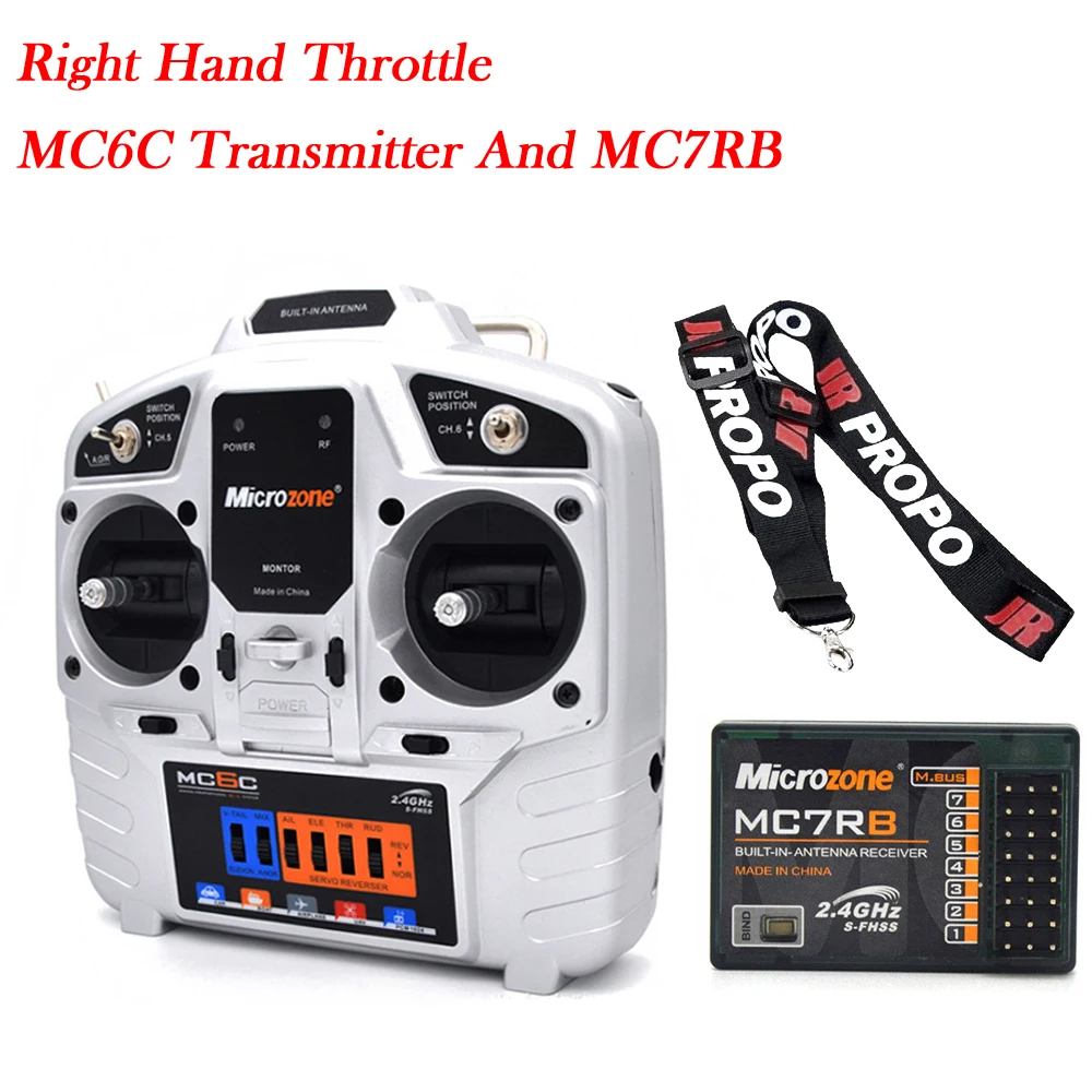 Светло-зеленый Пульт дистанционного управления MicroZone MC6C с MC6RE/Mini MC6RE/MC7RB 2,4G приемником для радиоуправляемого дрона с фиксированным крылом SU27 - Цвет: Светло-зеленый