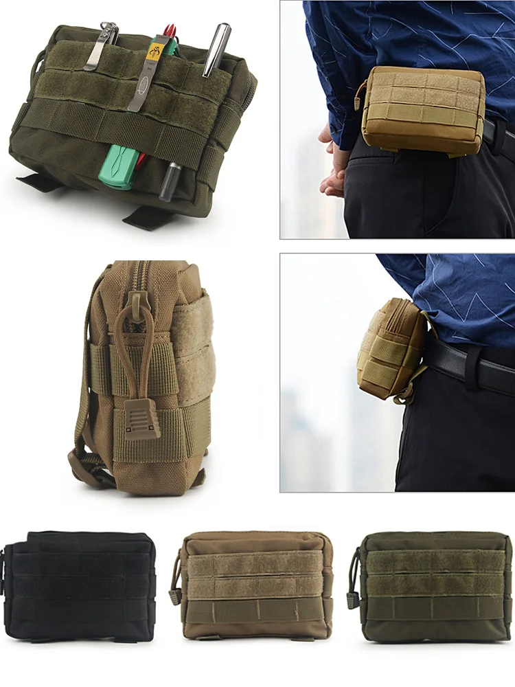 

Маленькая сумка для кемпинга на открытом воздухе, многофункциональная камуфляжная тактическая поясная сумка для повседневного использова...