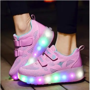 Детская обувь от бренда childr 2019 спортивные кроссовки USB heelies с двумя колесами туфли