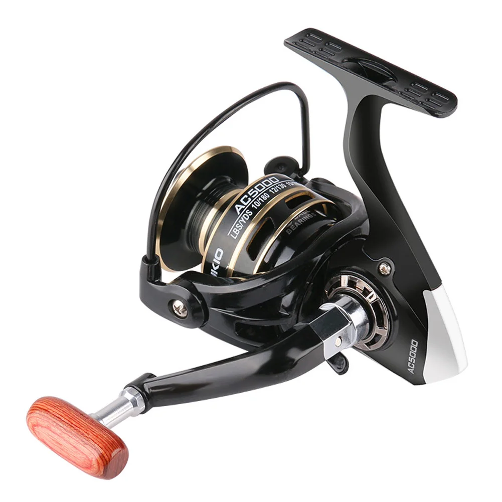 Spinning Fishing Reel Spool Saltwater Outdoor Gear Ratio 5.2:1 Handle Line Portable Easy Fishing Carrying Fishing Tool