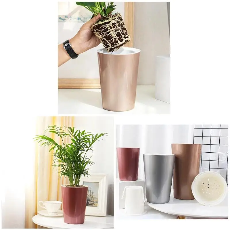 High Self Watering Planter Violet Pots Lazy Flower Pot Automatic-Watering UEJ | Дом и сад
