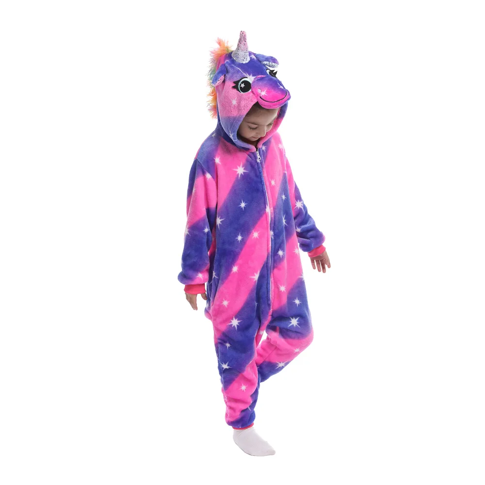 Panda Leopard Unicorn Pajamas One Piece Hooded Onesie for Kids Baby Sleepwear Homewear Children Pyjamas Kigurumi Pajama |