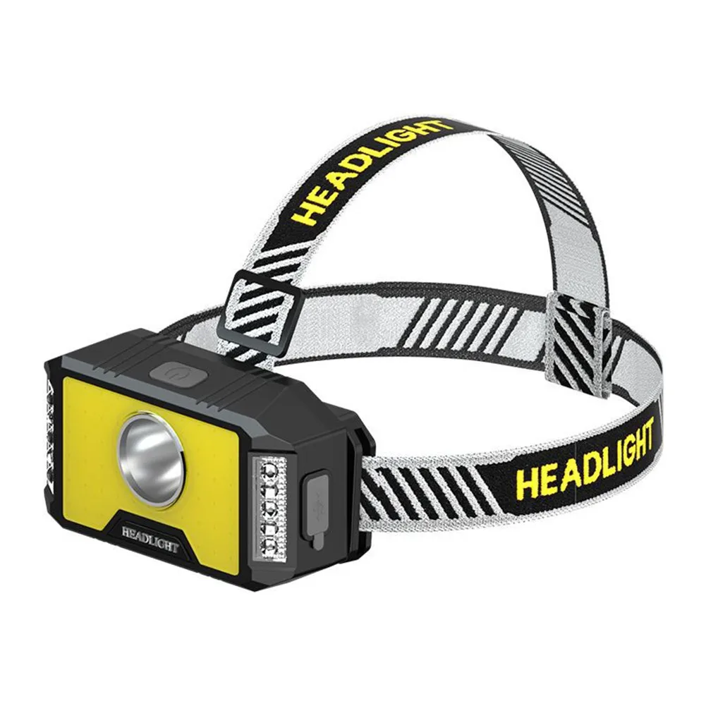 

COB Fishing Lights Outdoor Camping Head-mounted Strong Headlights Durable Adjustable Warning Headlight Camping Safety Equipment
