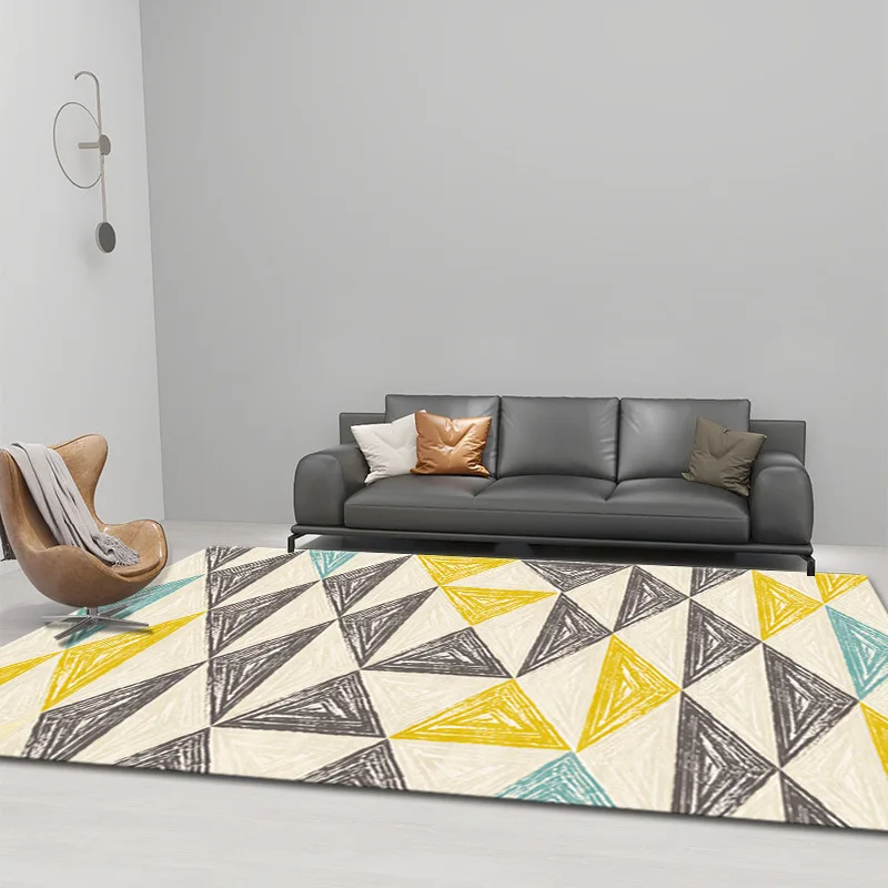 

Geometric Anti-slip Carpet Indoor Printed Decoration Area Rugs Living Room Bedroom Bedside Bay Window Sofa Floor Decor Mat