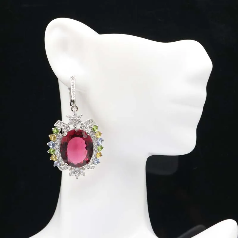 50x26 мм разноцветный турмалин перидот цитрин фиолетовый танзанит CZ для женщин