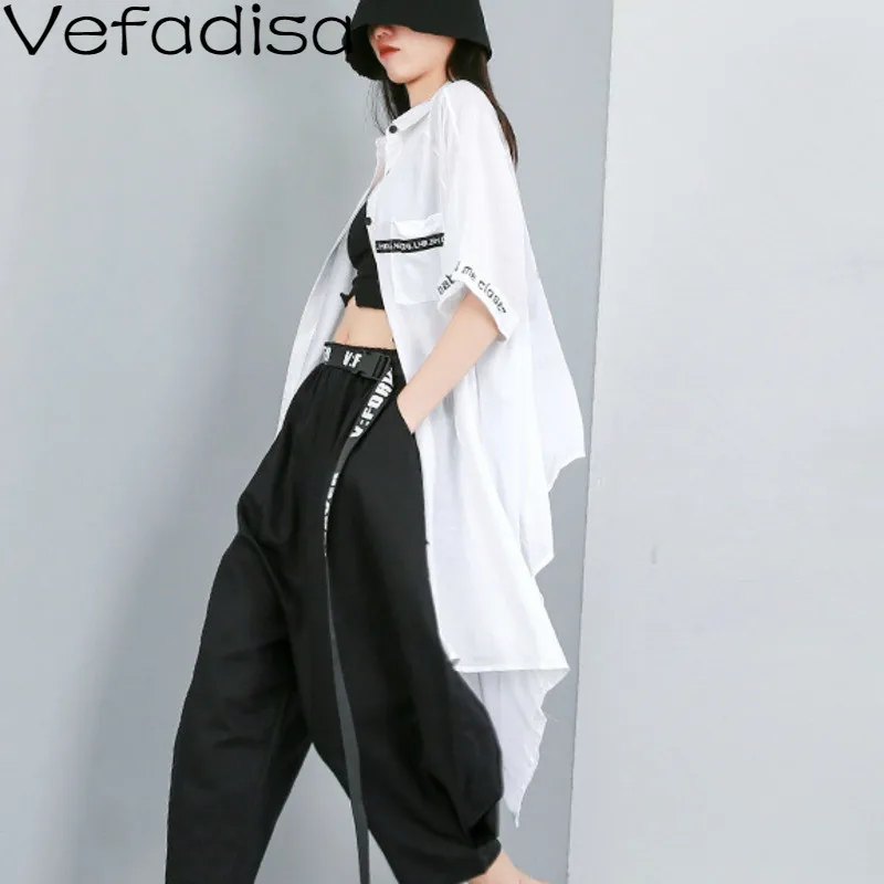 Женская блузка с коротким рукавом Vefadisa кардиган буквенным принтом Повседневная