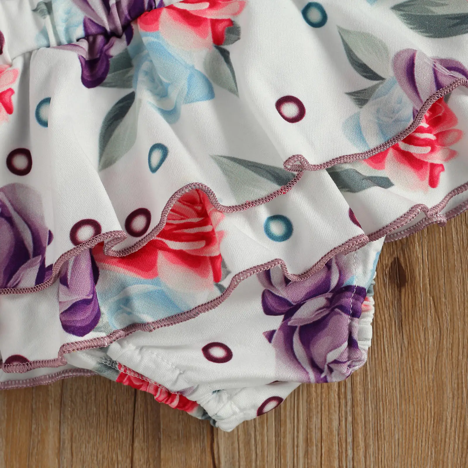 

OPPERIAYA 3Pcs Fashionable Baby Girls Outfit Summer Solid Sleeveless Suspender Bodysuit Printing Shorts Skirts Bow Headwear Set