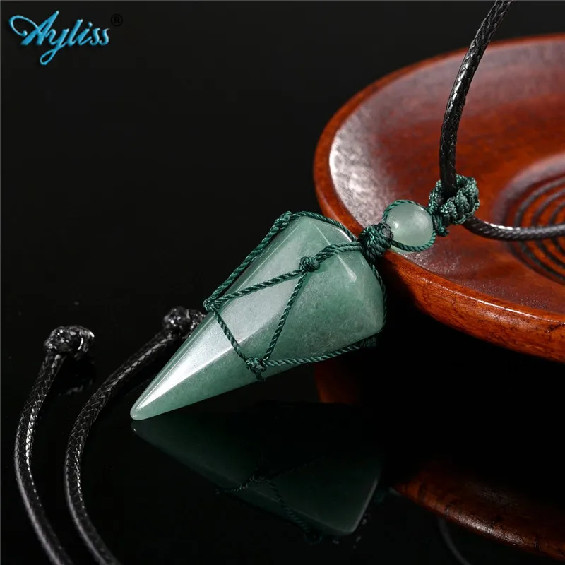 Ayliss 6 граненный шестигранный остроконечный дюбинг подвеска-Маятник из хрусталя ожерелье натуральные лечебные камни рейки гадания Подвески чакры