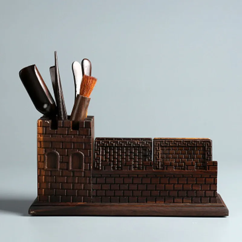 

Tea Ceremony Six Gentlemen Set Ebony Wood Teapot Art 11-piece Gong Fu Teaset