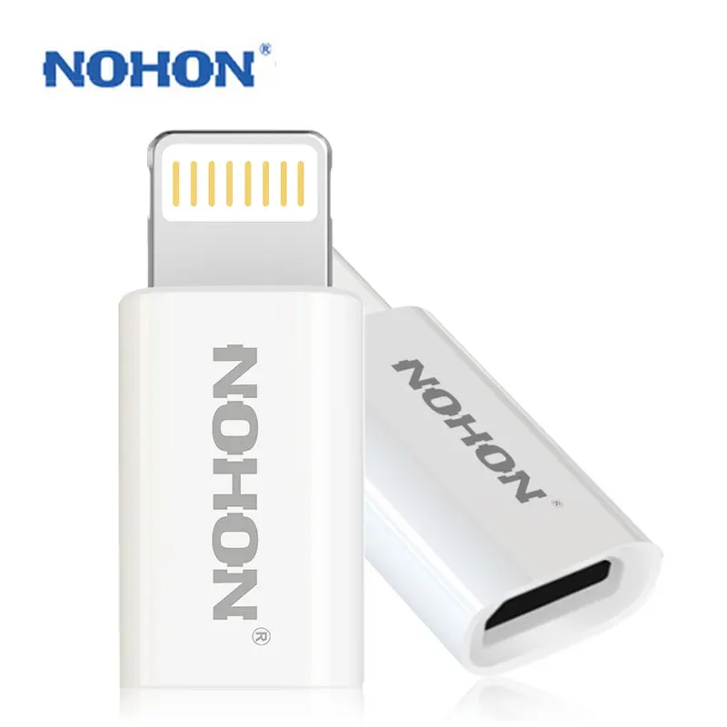 NOHON 8-контактный USB адаптер Разъем для Micro USB кабель зарядное устройство для iPhone 8 7 6S Plus 5 5S iPad iPod Быстрая Зарядка синхронизация данных разъем - Цвет: 8Pin To Micro