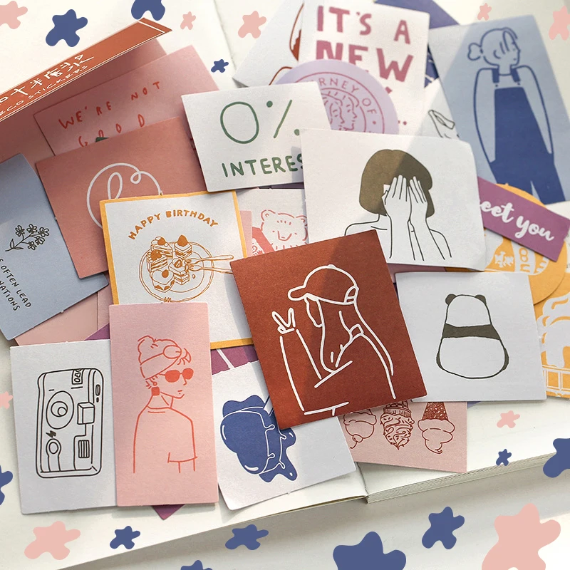 

60Sheets/Set Cartoon Stationery Stickers Release Paper Stickers Scrapbooking Accessories School Supplies Diary DIY Photos Albums