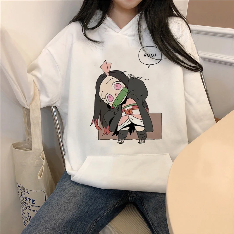 

Women Hoodies Winter Kawaii Japanese Anime Demon Slayer Oversize Sweatshirts Female Harajuku Cartoon Print Punk Pullover Clothes