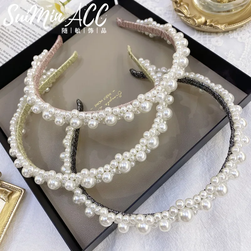 

Headbands For Women Girls Korean Pearl Hair Bands Accessories Fashion Adult Diademas Bandeau Cheveux Wholesale