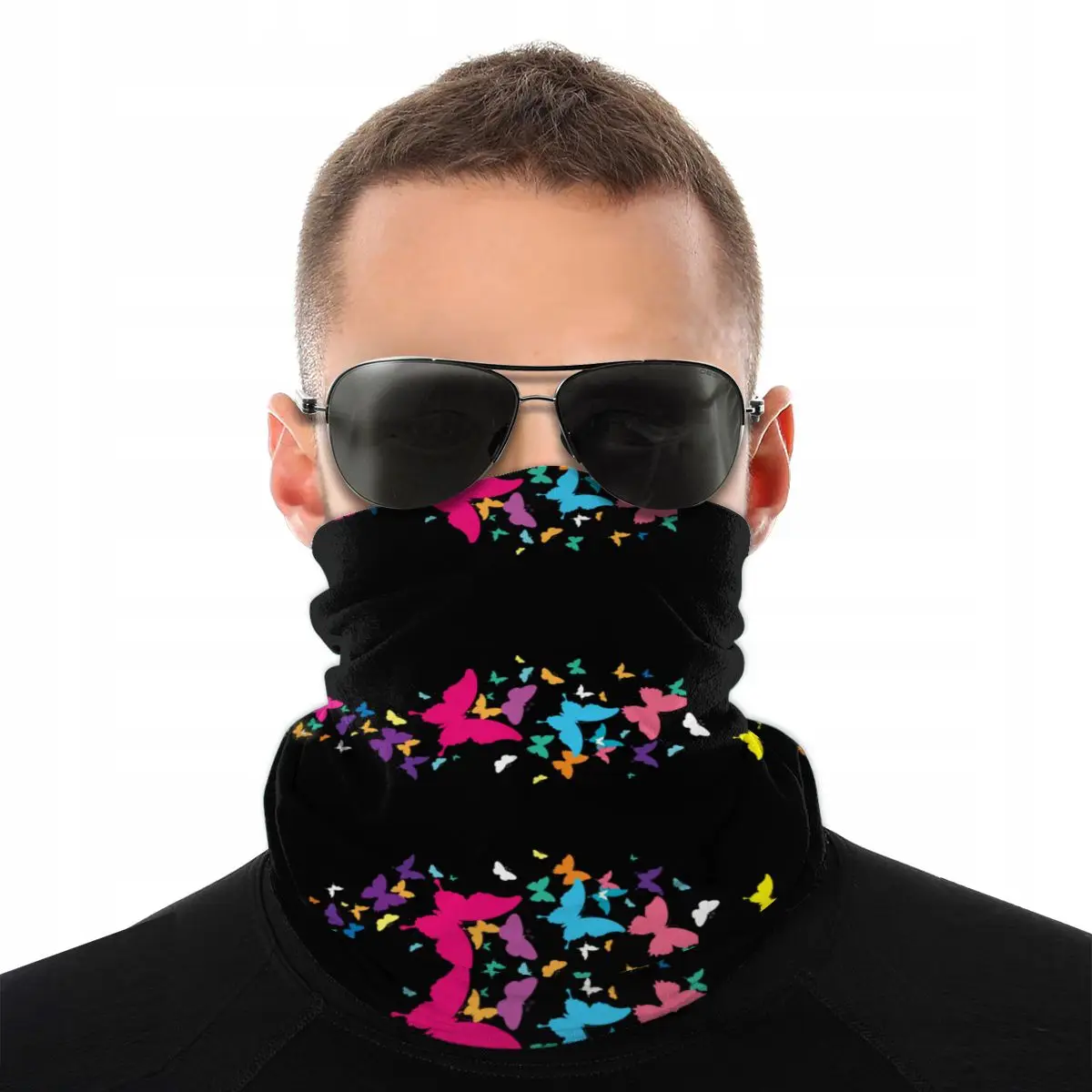 

Rainbow Butterfly Scarf Neck Face Mask Unisex Halloween Tube Mask Neck Bandanas Polyester Headwear Outdoor Climbing