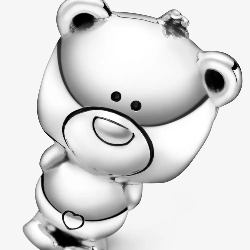 Горячая Распродажа 100% Оригинальные Серебряные браслеты Pandora в виде медведя Тео