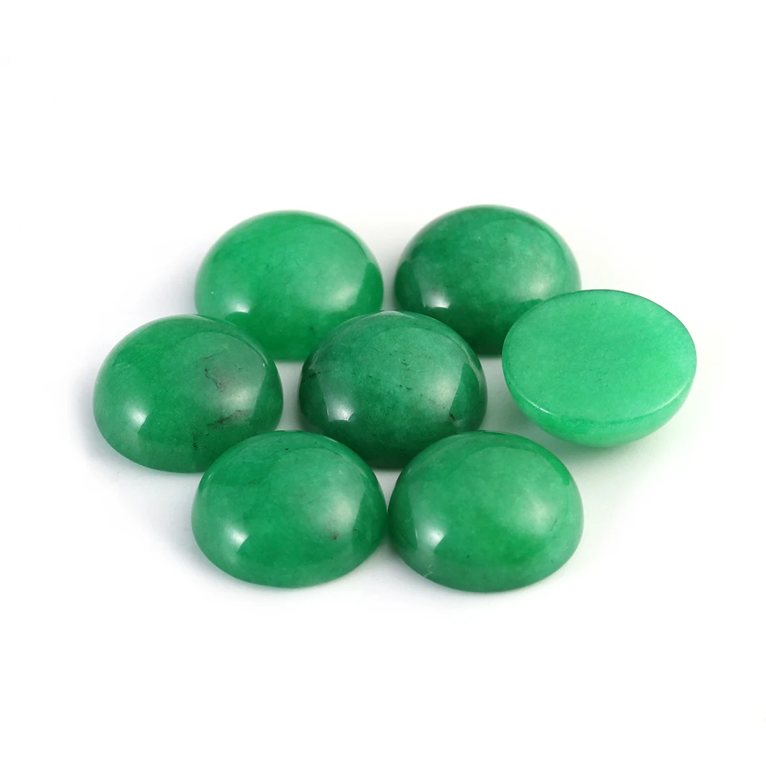Green jade DC 10 шт./лот Натуральный камень кабошон 4/6/8/10/12 мм 25 узоров для DIY кольца, серьги, браслет Цепочки и ожерелья делая конечные бусины в форме цветов - Цвет: Green jade
