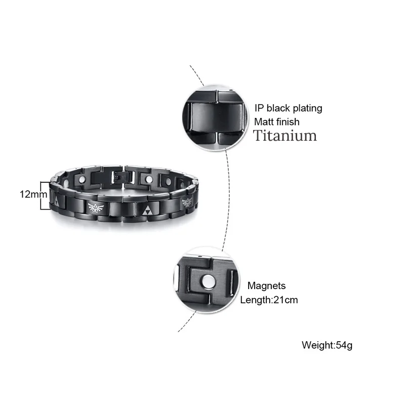 Для мужчин исцеления Титан Мощность браслет с Легенда о Зельде 12 мм здорового био