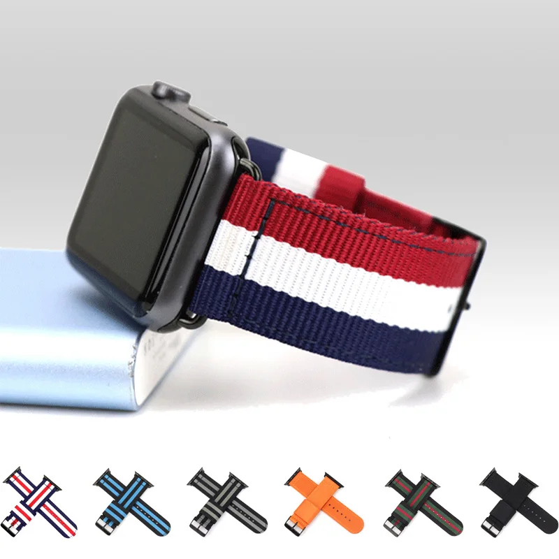 

for Apple Watch Band 44mm 40mm 42mm 38mm Smartwatch Bracelet Sport Nylon Wrist Strap iWatch 3 4 5 6 se band 44 mm Wristband