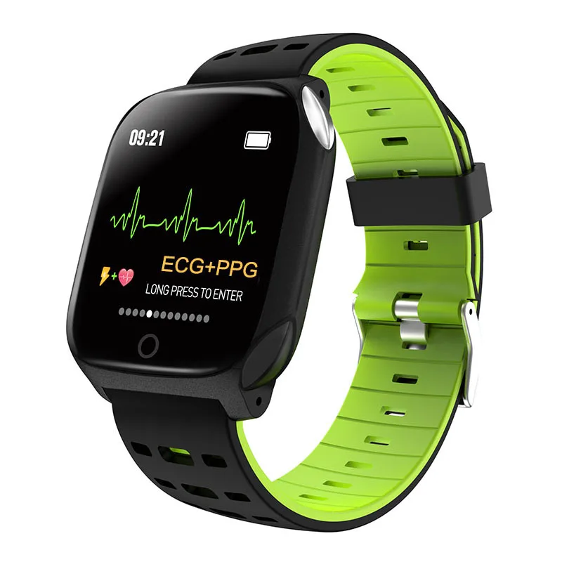 Green Smart Bracelet Фитнес-браслет ЭКГ PPG здоровье браслет монитор сна Спорт фитнес-трекер умный Браслет кровяное давление пульсометр умные часы - Цвет: Green Smart Bracelet