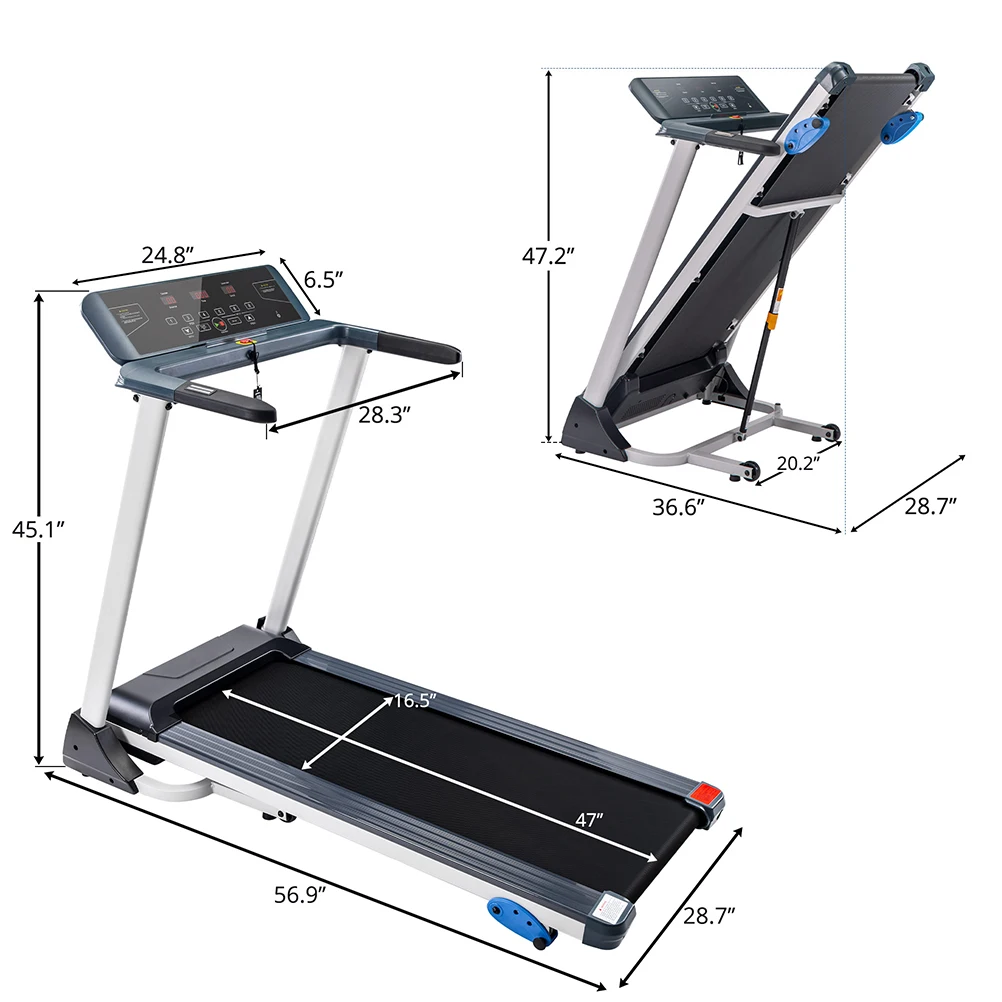 

Electric Walking Treadmill Fitness Slim Folding Running Treadmill Indoor Exercise Equipment Gym 3-gear Running Machine US Plug
