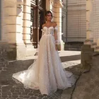 Свадебное платье в стиле бохо, модель 2022 года, с пышными рукавами, с вырезом сердечком, свадебные платья с кружевной отделкой, свадебное платье для девочек