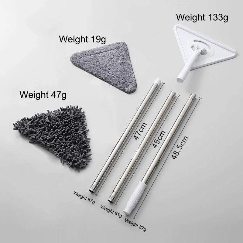 

Triangles Lazy Cleaning Mop Adjustable 360 Degree Rotatable Telescopic Rod Mop For Clean Roofs Walls Cars Corners REME889