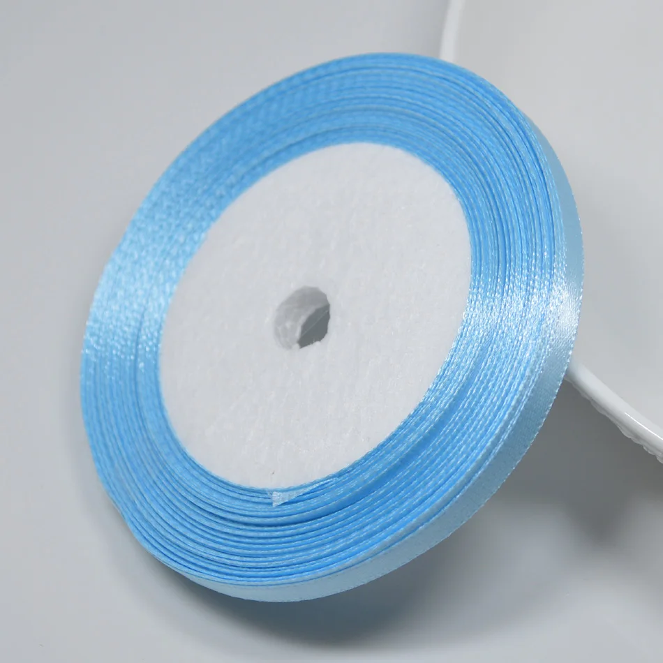 No 64 Light blue 6 мм 1 см 1,5 см 2 см 2,5 см 4 5 см атласными лентами DIY искусственный шелк розы Ремесла поставок швейной фурнитуры Скрапбукинг Материал - Цвет: No 64 Light blue