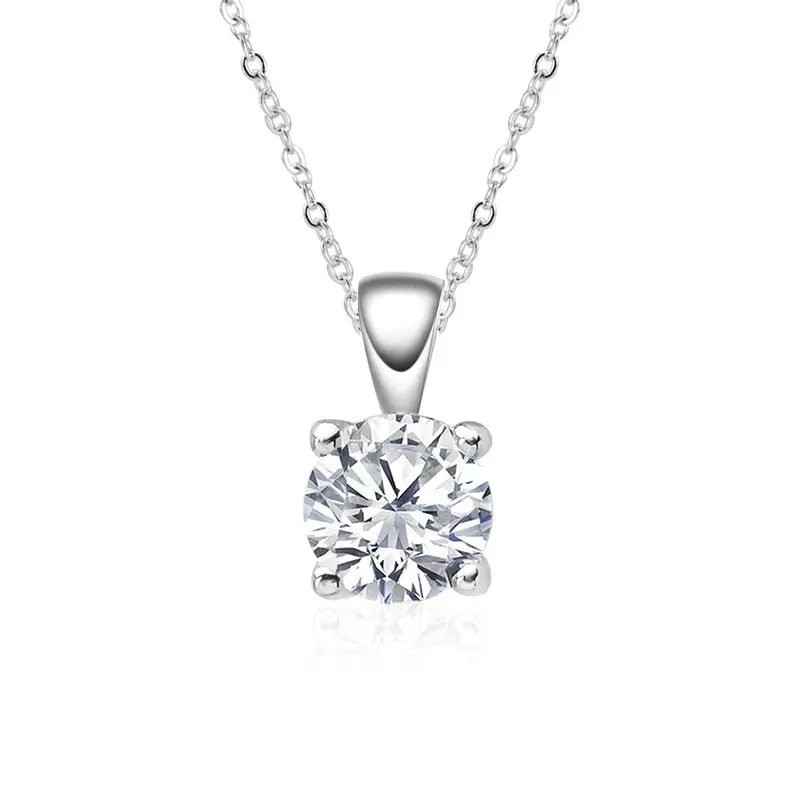 

Jazaz Sparkling Real 1 Carat D Color Moissanite Pendant Necklace Women Lady Top Quality 100% 925 Sterling Silver Wedding B0685