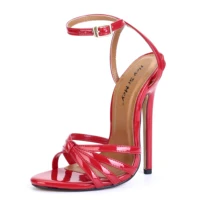 mujer stilettos sandals summer cross strap women shoes 15cm thin high heels red sandalias de tacon zapatos novia boda frau pumps