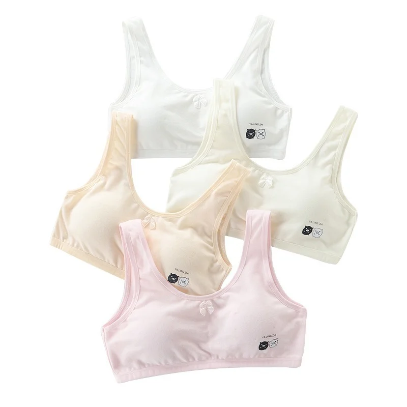 

Developmental Girls Thin Cotton Bra Tube Top Junior High School Students Adolescence Sports Breathable Underwear Girls Vest
