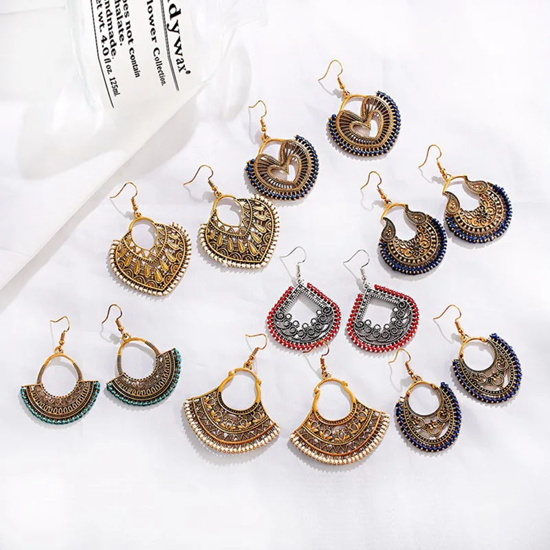 Индийские ювелирные изделия Jhumka 2020 Ретро Афган цыганские полые геометрические в