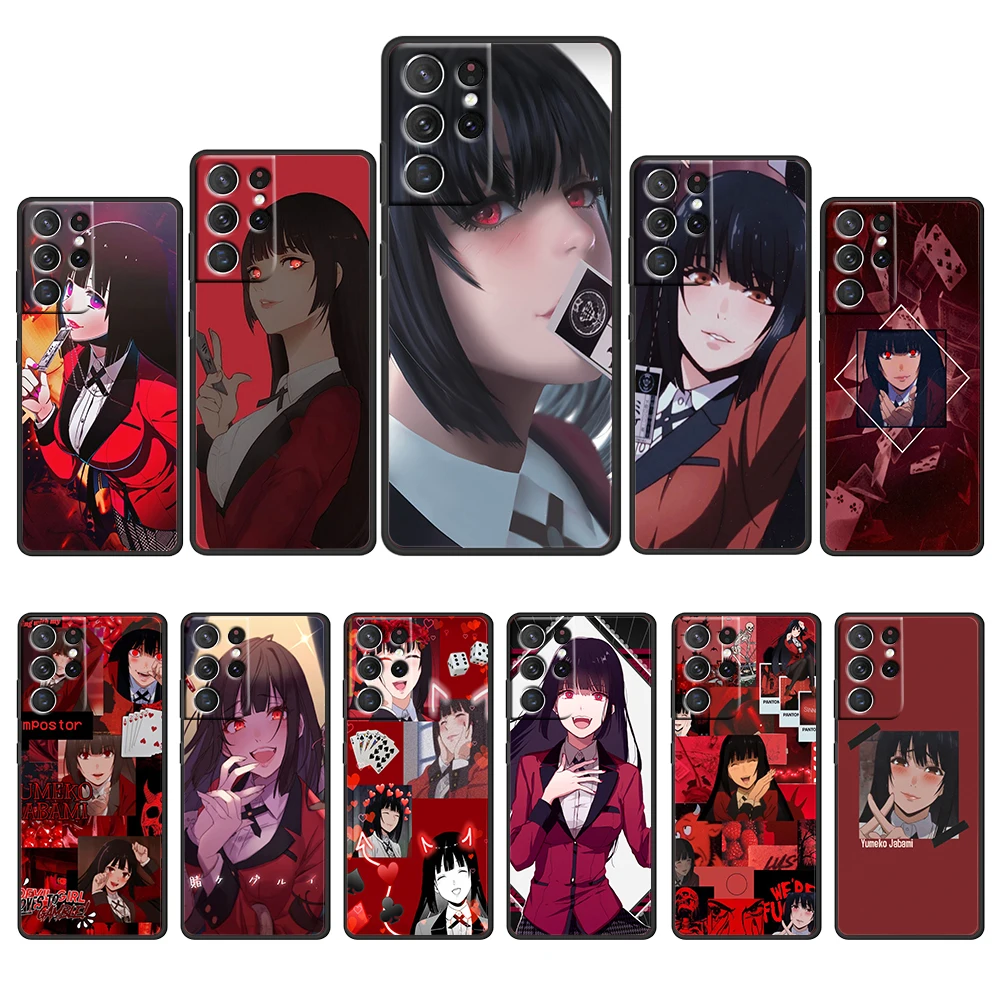 

Kakegurui Anime Yumeko Jabami for Samsung Galaxy S22 PRO S21 S20 FE Ultra S10e S9 S8 S7 S6 Plus Edge 5G Black Phone Case Cover