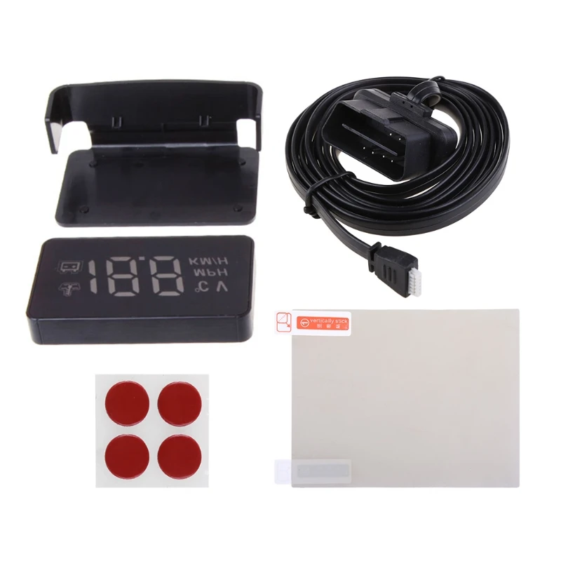 

Новинка 2021 года, Автомобильный дисплей на лобовом стекле A100, OBD2, Предупреждение о превышении скорости, напряжении и температуре