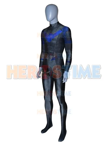 Костюм Nightwing костюм спандекс 3D принт героя зентай Костюм Ночное крыло Хеллоуин костюм супергероя, Zentai, костюм кошки, костюм Лидер продаж