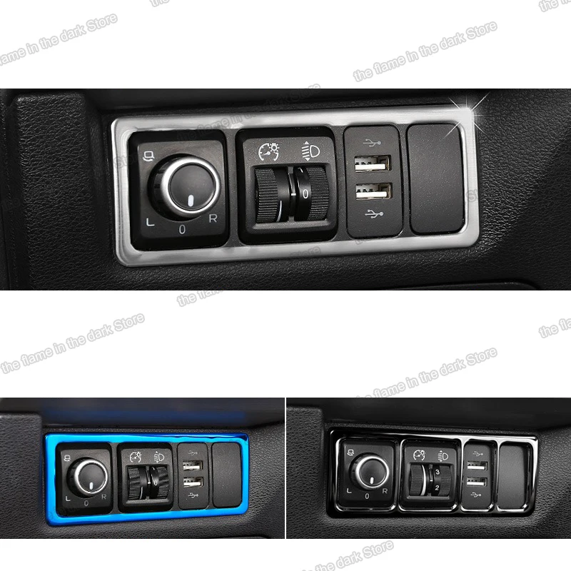 Lsrtw2017 Metal Car Headlight Control Panel Trims for Geely Boyue Atlas 2016 2017 2018 2019 2020 Interior Mouldings Accessories |