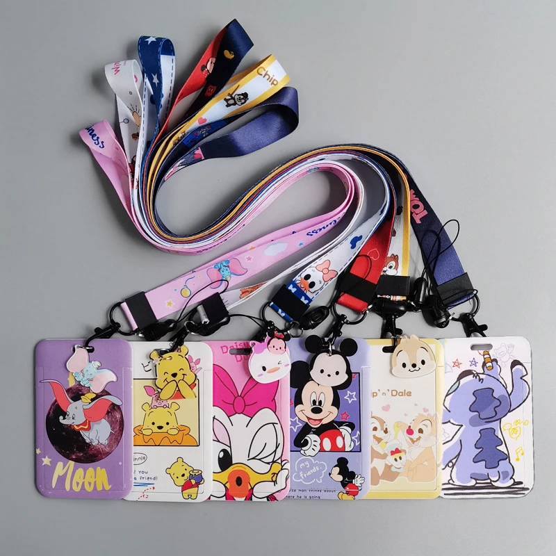 

LT823 Cartoons Mickey Mouse Stitch Kids Cute Neck Strap Lanyards Keychain Badge Holder ID Card Pass Lanyard for Key Accessories